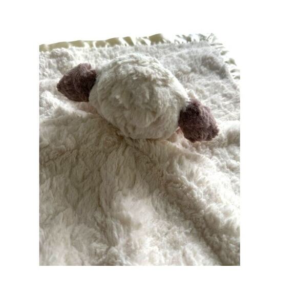 Mary Meyer Baby Lamb Lovey Security Blanket Cream Plush Satin Trim Ivory Cream - Picture 3 of 9